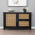 Black and Cane Bamboo Accent Storage Cabinet N270-401675