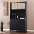 Rustic Black and Light Bamboo Tall Buffet Cabinet N270-401704