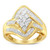 10K Yellow Gold over .925 Sterling Silver Diamond Bypass Cluster Ring (1 Cttw, I-J Color, I2-I3 Cla N162-011379R675