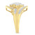 10K Yellow Gold over .925 Sterling Silver Diamond Bypass Cluster Ring (1 Cttw, I-J Color, I2-I3 Cla N162-011379R675