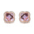18K Rose Gold 3/8 Cttw Diamond and 11x11mm Clover-Cut Purple Amethyst Gemstone Clover Halo Stud Ear N162-020436EN50