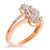 14K Rose Gold Plated .925 Sterling Silver 1/2 Cttw Diamond Scatter Composite Bypass Ring (I-J Color N162-016392R600