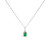 10K White Gold 5x3mm Green Emerald and Diamond Accent Halo Oval Shape 18" Pendant Necklace (I-J Col N162-022523NASH