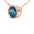 14K Rose Gold 2.0 Cttw Bezel Set Blue Diamond Solitaire Pendant Necklace  - 18" Inches N162-84-8710RBD