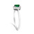 10K White Gold 5X3MM Oval Green Emerald and Diamond Accent Halo Ring (I-J Color, I1-I2 Clarity) - R N162-024488R600