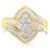 10K Yellow Gold over .925 Sterling Silver Diamond Bypass Cluster Ring (1 Cttw, I-J Color, I2-I3 Cla N162-011380R700