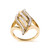 10K Yellow Gold 1/2 Cttw Round and Baguette Cut Diamond Cocktail Ring (H-I Color, I1-I2 Clarity) N162-11-2143YDM