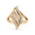 10K Yellow Gold 1/2 Cttw Round and Baguette Cut Diamond Cocktail Ring (H-I Color, I1-I2 Clarity) N162-11-2143YDM