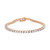 10K Rose Gold Plated .925 Sterling Silver 1.0 Cttw Miracle-Set Diamond Round Faceted Bezel Tennis B N162-021156B500