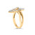 10k Yellow and White Gold 1/2 Cttw Baguette and Round Diamond Bypass Triple Leaf Ring (I-J Color, I N162-016417R800