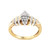 10K Yellow Gold 1/2 Cttw Diamond Pear Shaped Head and Multi Row Channel Set  Shank Ring (H-I Color, N162-11-2093YDM