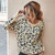 Unique Style Leopard Prints Long Sleeves Autumn and Winter Fashion Women Top - Apricot A392-fast0159