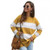 Strips Design Casual Style Long Sleeves High Fashion Women Top - Yellow A392-fast0121
