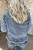 Beau Blue Ruffle Raw Hem Flap Pockets Denim Jacket T543-8779841306866