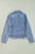 Beau Blue Ruffle Raw Hem Flap Pockets Denim Jacket T543-8779841306866