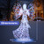 5.2 FT Lighted Angel Christmas Decoration 3D Glittering Halo Angel with Flute B593-CM25118US