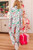 Pink Christmas Berries Plant Print Satin Long Sleeve Pajama Set T543-8797501554930