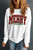 Beige MERRY Christmas Heat Transfer Printing Crewneck Pullover Sweatshirt T543-8797491560690