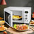 0.9 Cu.ft Retro Countertop Compact Microwave Oven-White - Color: White D681-ES10051WH