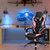 Adjustable Gaming Chair with Footrest for Home Office-Pink - Color: Pink D681-HW67570PK