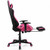 PU Leather Gaming Chair with USB Massage Lumbar Pillow and Footrest -Pink - Color: Pink D681-HW66628PI