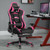 Massage Gaming Chair with Footrest-Pink B593-HW66330