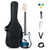 45.5 Inch Electric Bass Guitar with Double Pickups and Gig Bag for Beginners-Blue B593-MU10144
