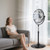 18 Inches High Velocity Pedestal Fan with 3 Speeds and Adjustable Height-Black - Color: Black D681-ES10420US-BK