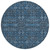 8' Round Blue and Black Round Floral Washable Non Skid Indoor Outdoor Area Rug N270-564307