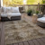 5' X 8' Taupe Floral Medallion Washable Non Skid Indoor Outdoor Area Rug N270-562993