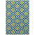 7' X 10' Blue and Beige Geometric Stain Resistant Indoor Outdoor Area Rug N270-506789