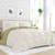 King/Cal King 3-Piece Microfiber Reversible Comforter Set in Sage Green/Cream Q280-OLKI8907