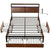 King size Platform Bed with Headboard and Storage Drawers in Brown Wood Finish Q280-KGST6578478