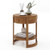 2-Tier Round End Table Mid Century Modern Nightstand Set of 2-Oak - Color: Oak D681-2*JV14612OK