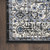 10' Runner Black and Ivory Floral Power Loom Distressed Runner Rug N270-522459