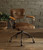 Brown and Black Swivel Faux Leather Rolling Office Chair N270-374214