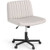 Criss Cross Chair with Wheels Cross-Legged Swivel Desk Chair with Soft-Padded Wide Seat-Beige - Col D681-JV12747BE