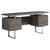 24" Taupe and Silver Computer Desk With Three Drawers N270-333368