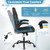 Leather Office Chair Ergonomic Computer Desk Chair with Flip-up Armrests-Black - Color: Black D681-CB11163DK