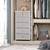 23" Gray and White Steel and Fabric Six Drawer Chest N270-484712