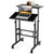Height Adjustable Mobile Standing Desk with Rolling Wheels for Office and Home-Black - Color: Black D681-HW67483BK