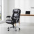 Executive Office Chair Leather Ergonomic Computer Desk Chair with Padded Seat and Armrests-Brown -  D681-CB11050BN