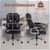 Executive Office Chair Leather Ergonomic Computer Desk Chair with Padded Seat and Armrests-Brown -  D681-CB11050BN