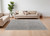 8' X 10' Ivory Tan and Blue Abstract Power Loom Worn Faded Area Rug With Fringe N270-567583