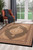 7' X 9' Beige and Black Medallion Power Loom Area Rug N270-395349
