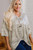 Gray Leopard Print Half Sleeve V Neck Loose Fit T Shirt T543-8787325845746