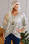 Gray Leopard Print Half Sleeve V Neck Loose Fit T Shirt T543-8787325845746