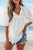 White Embroidered Lace Patchwork Tie Neck Puff Short Sleeve Blouse T543-8787318014194