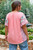 Pink Plus Size Floral Patchwork Ruffled Short Sleeve Blouse T543-8787284066546