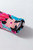 Pink Floral V Neck Roll Tab Sleeve Blouse T543-8783394668786